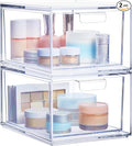 STORi Audrey Stackable Clear Bin Plastic Organizer Drawers | 2 Piece Set | by STORi