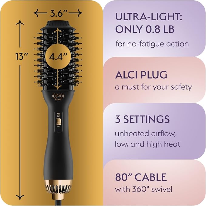 Professional Blowout Hair Dryer Brush, Hot Air Brush - Image 5