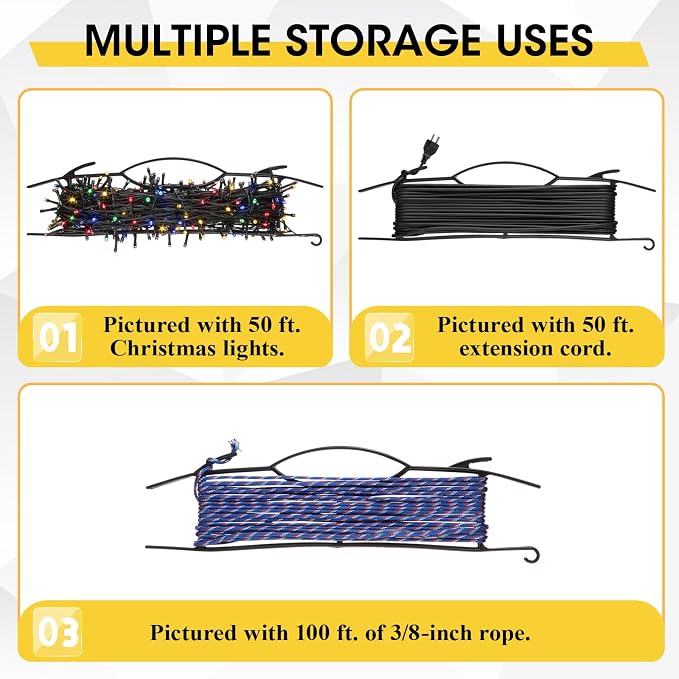 Ripeng 6 Pcs 15.7“ Light Duty Extension Cord Storage Reel Durable H-frame - Image 5