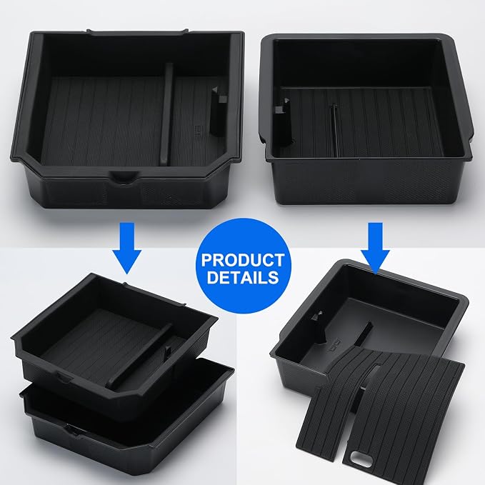 Center Console Organizer Control Lower Bottom Storage Box 4PC Compatible - Image 7