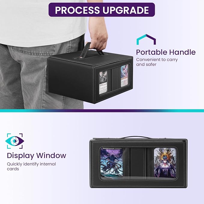 Trading Card Storage Box with Commander Display, Holds 400+ Double-Sleeved Cards - Image 2