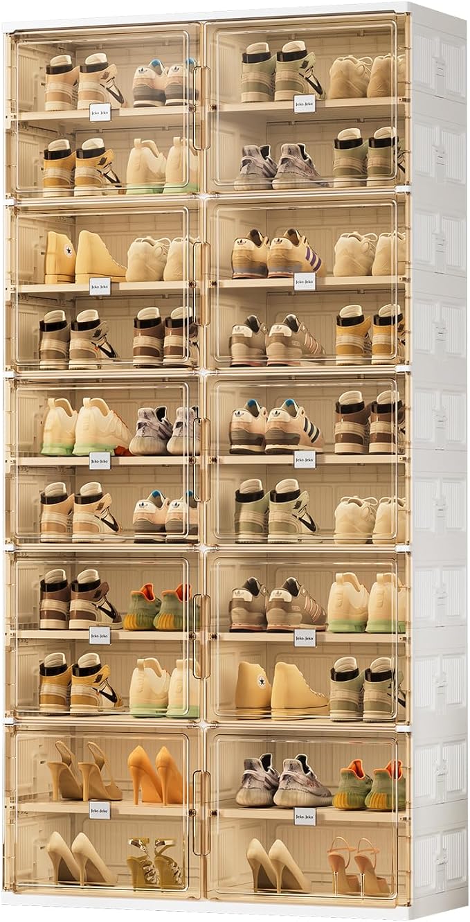JEKO&JEKO 10 Tiers Foldable Shoe Rack Organizer Cabinet by JEKOJEKO