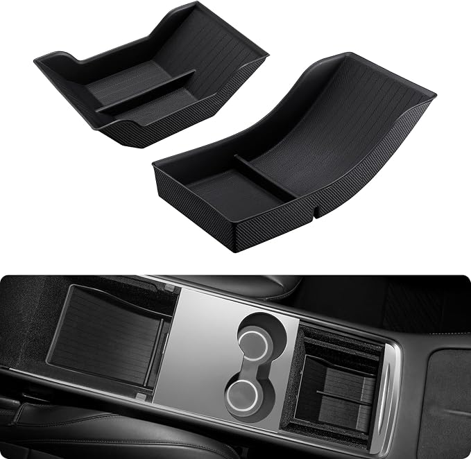 BASENOR 2026 Upgrade Tesla Model Y Model 3 Lower Center Console Organizer Tray by BASENOR