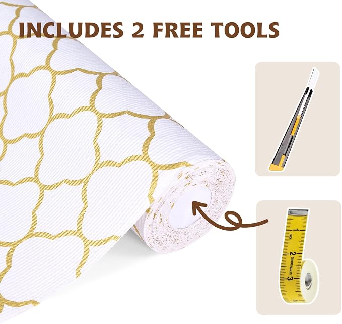 Shelf Liners for Kitchen Cabinets 23in x 30FT Non Adhesive Drawer Liner Gold - Image 4