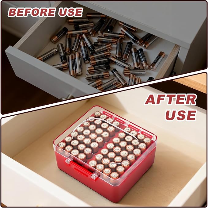 FULLCASE Battery Storage Organizer Box, Holder Container - Image 6