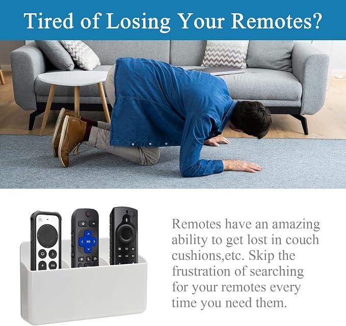 2 Packs Remote Control Holder 3 Slot Wall TV Remote Holder Self Adhesive Marker - Image 3
