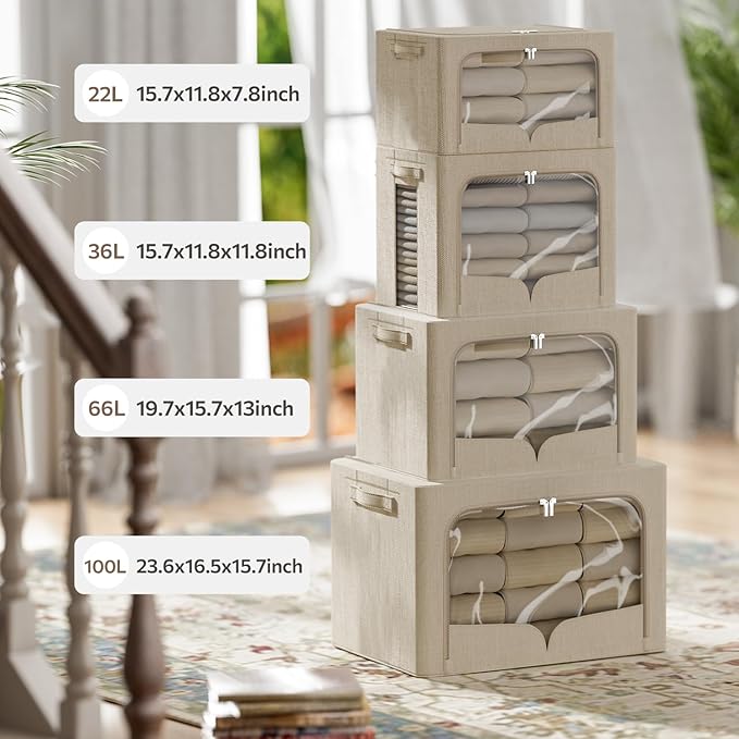 FHSQX 3 Pack Clothes Storage Bins - Image 6