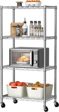 4 Tier Shelves Storage Shelf Wire Closet Bathroom Organizers Metal Pantry by Golpart