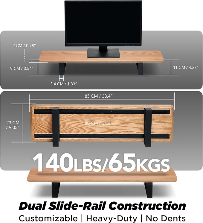 Moodular Wooden Monitor Stand 33.4” Desk Organizer - Image 4