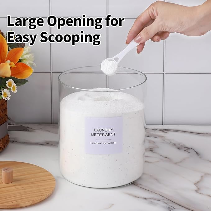 TIPGO Glass Jars for Laundry Room Organization, Laundry Pods Container - Image 6
