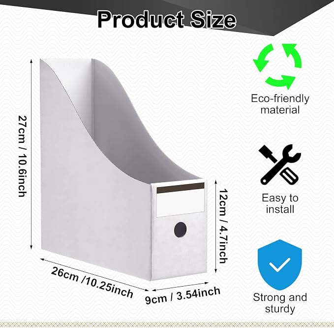 Thenshop 24 Pcs Cardboard Magazine File Holders Magazine Book Bin Box - Image 2