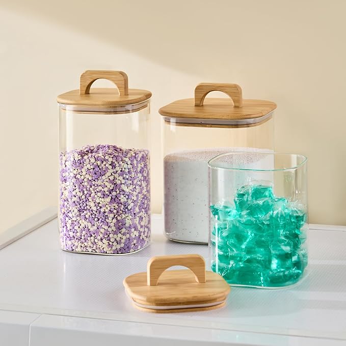Sweejar 4 qt Large Jars with Bamboo Lids, 1 Gallon Glass Candy Jar with Lid - Image 5