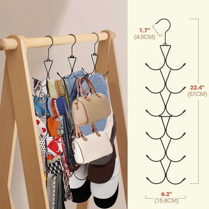 Scarf Hanger 12 Storages, Purse Hanger - Image 7