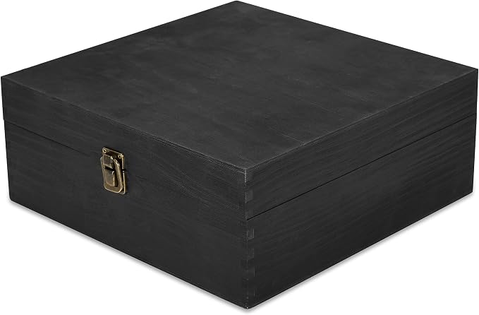 makerflo Large Black Pine Wood Memory Box - Image 5