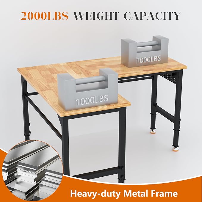 Betterhood 48"/60" Heavy-Duty Adjustable Workbench - Image 7