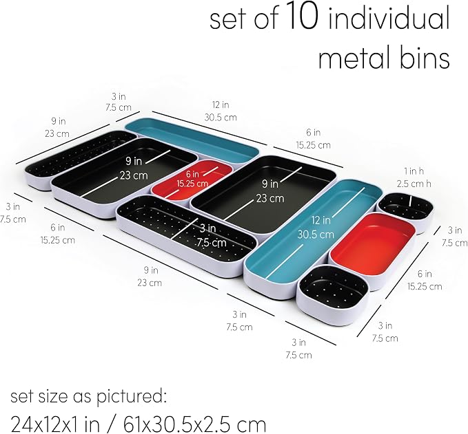 Three by Three Seattle 10 Piece Metal Organizer Tray Set - Image 5