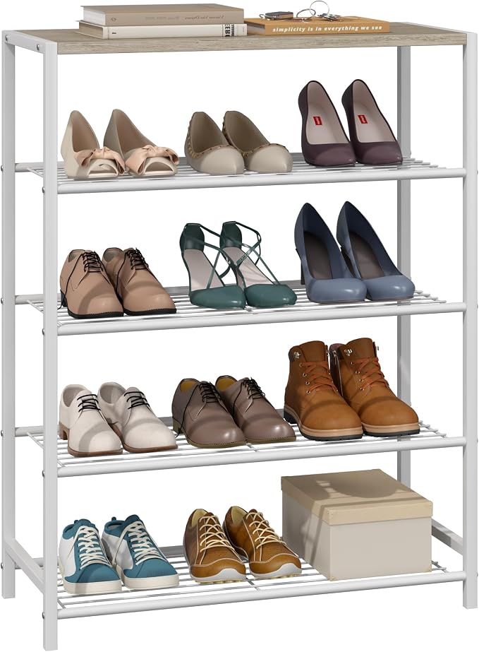 Yusong Shoe Rack Organizer, 5 Tier Industrial Shoe Storage Shelf, Narrow Sturdy by Yusong