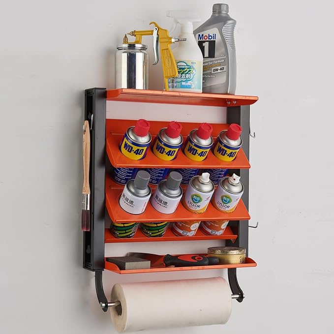Wallmaster Spray Can Holder, Lube Can Wall Mount Storage Rack Heavy Duty Paint - Image 2