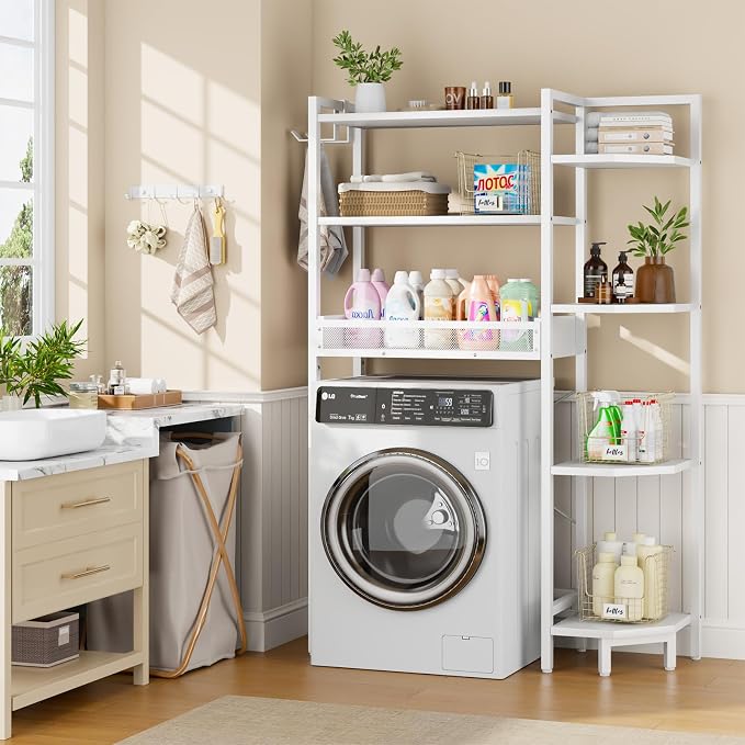 K1 Heavy Duty 7-Tier Over The Toilet Storage（With Basket and Paper - Image 2