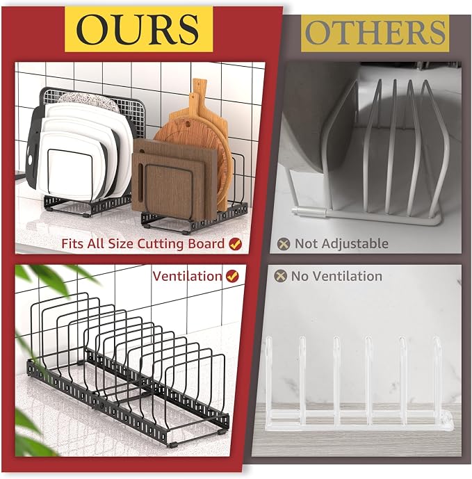 2PACK Cutting Board Organizer, Adjustable Divider Cutting Board Holder - Image 5