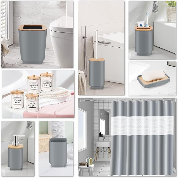 IMAVO Bathroom Accessories Set, 11 Pieces Bathroom Accessory Set, Trash Can - Image 3