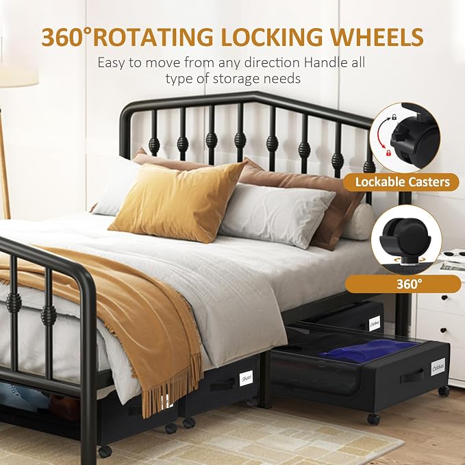 Large Under Bed Storage with Wheels, Under Bed Storage Containers, Under Bed - Image 4