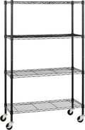 Amazon Basics 4-Shelf Adjustable, Heavy Duty Storage Shelving Unit on 3'' Wheel by AmazonBasics