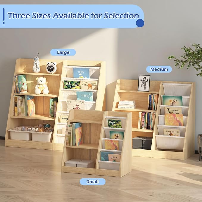 4 Tier Kids Bookshelf Baby Toddler Book Rack Children Bookcase Toy Storage - Image 4