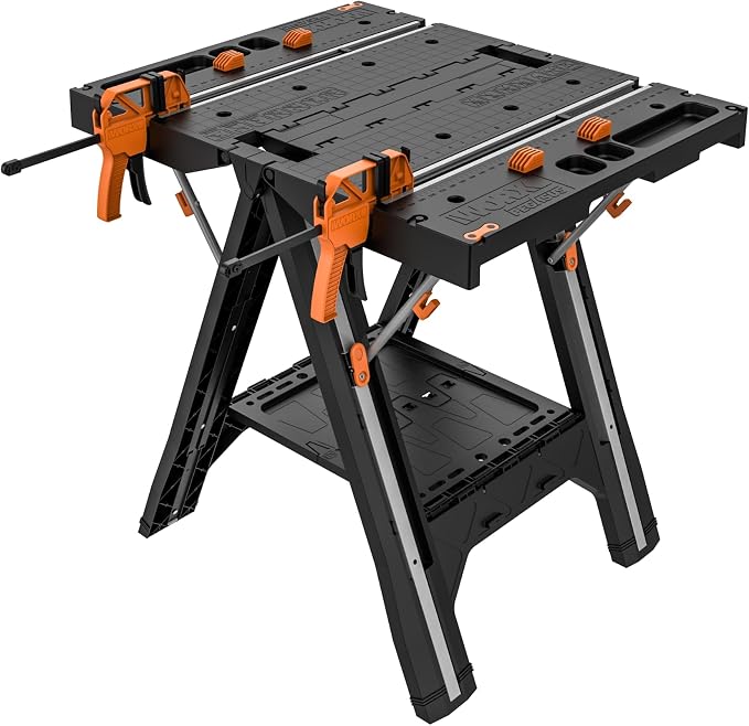 Worx Pegasus 2-in-1 Folding Work Table & Sawhorse, Easy Setup Portable Workbench by WORX