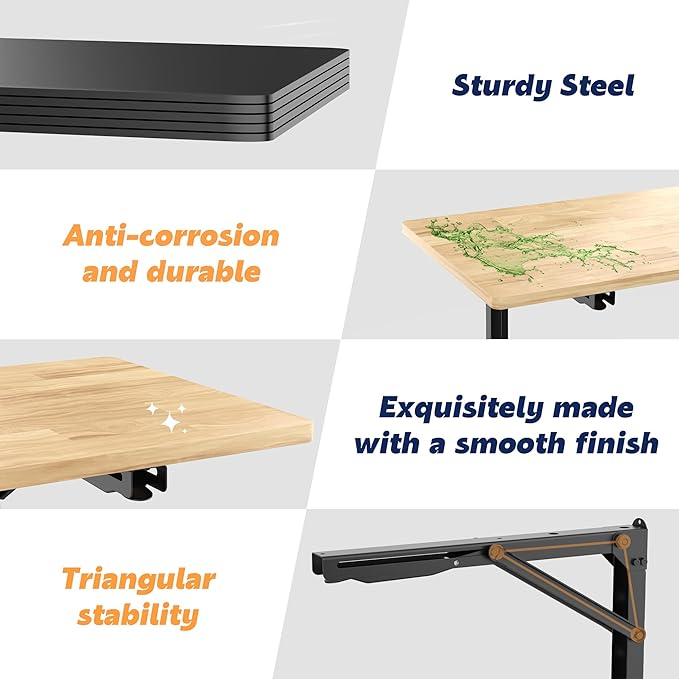 Ultrawall Wall Mounted Folding Workbench, Heavy Duty Foldable Work Table - Image 4