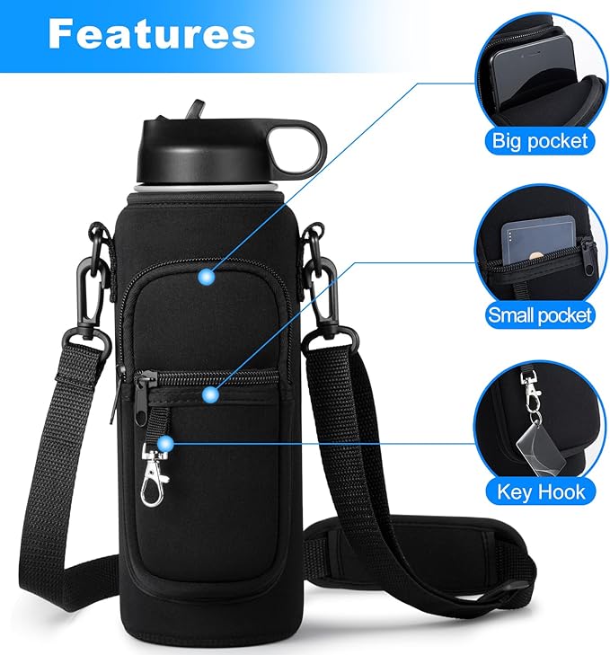 Water Bottle Holder with Strap for Hydroflask 32oz 40oz, Carrier Sling Bag with - Image 4