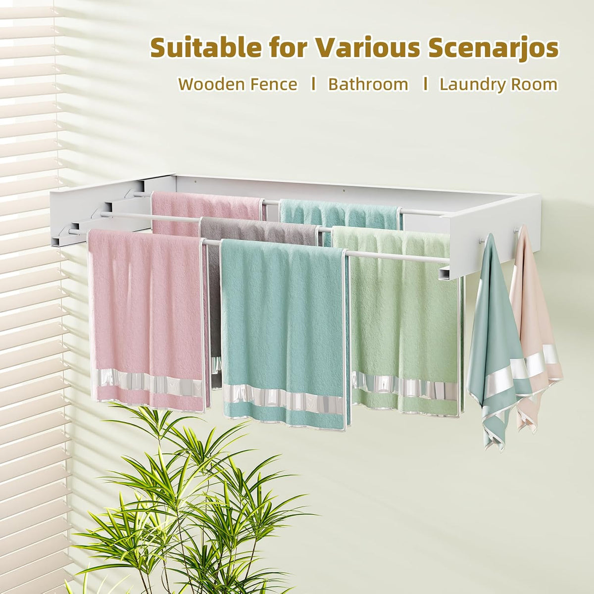 Wall Mounted Drying Rack for Laundry 19.8'', Folding Drying Rack