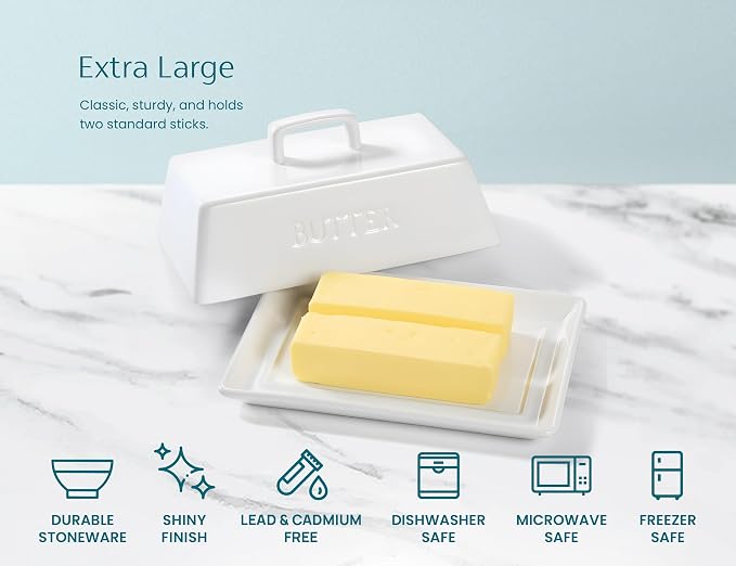 Kook Ceramic Extra Large Butter Dish - Image 5