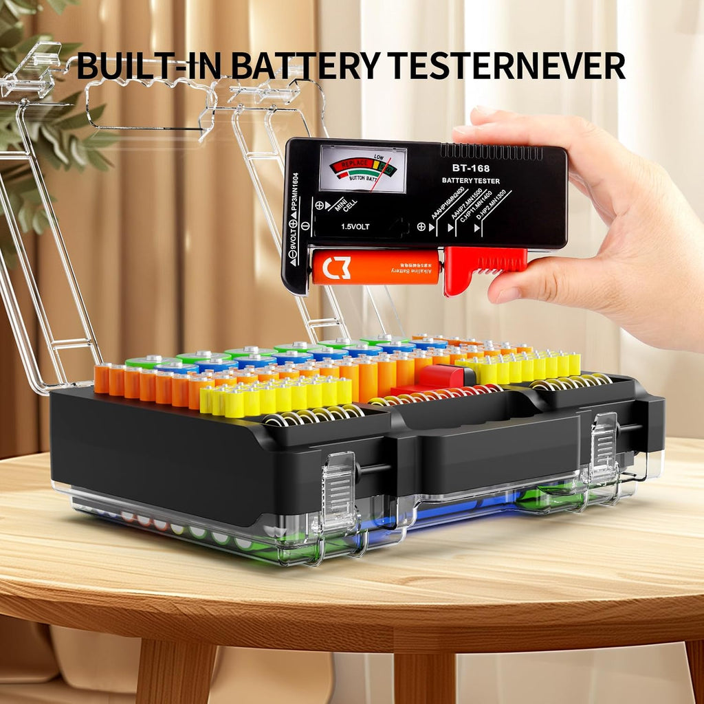 Battery Storage & Organizer Case with Tester