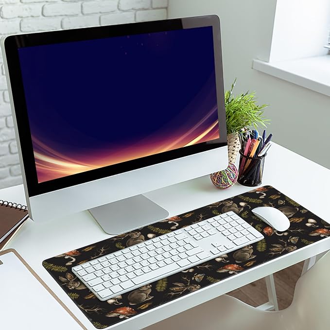 Desk Mat, Mystical Hare with Mushroom Gaming Mouse Pad, XXL Extended Mouse Pad - Image 6