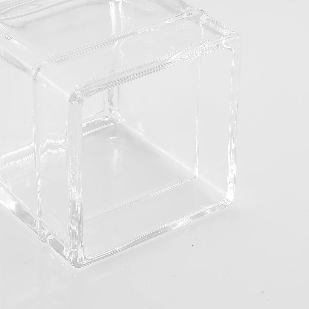Glass Cotton Jar Holder 2 Pack– Brushed Gold Lid, Elegant Bathroom