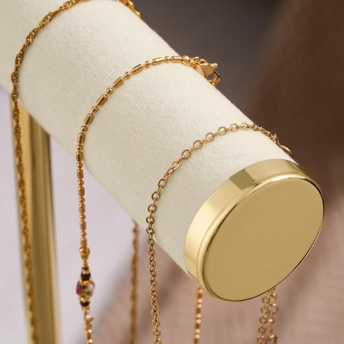 Bracelet Holder Jewelry Organizer Display - 3 Tier T Bar Velvet Stand