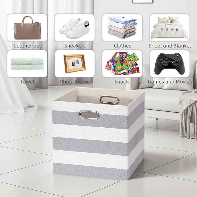 13x13x13 Storage Cube Bins, Foldable Storage Cubes Cubby Baskets Organizer - Image 5