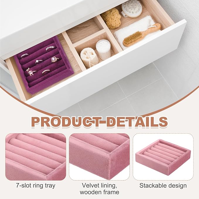 uxcell Stackable Jewelry Storage Tray, Jewelry Tray Drawer Organizer, Small - Image 3