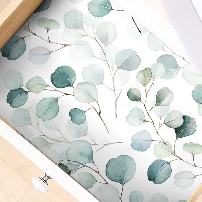 HAOKHOME Shelf Liner and Cabinet Liner Boho Leaf, Self-Adhesive Drawer Liners - Image 2