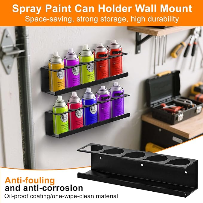 Spray Can Holder Organizer, 4 Pack Bottle Holder Wall-Mounted, Home & Workspace - Image 4