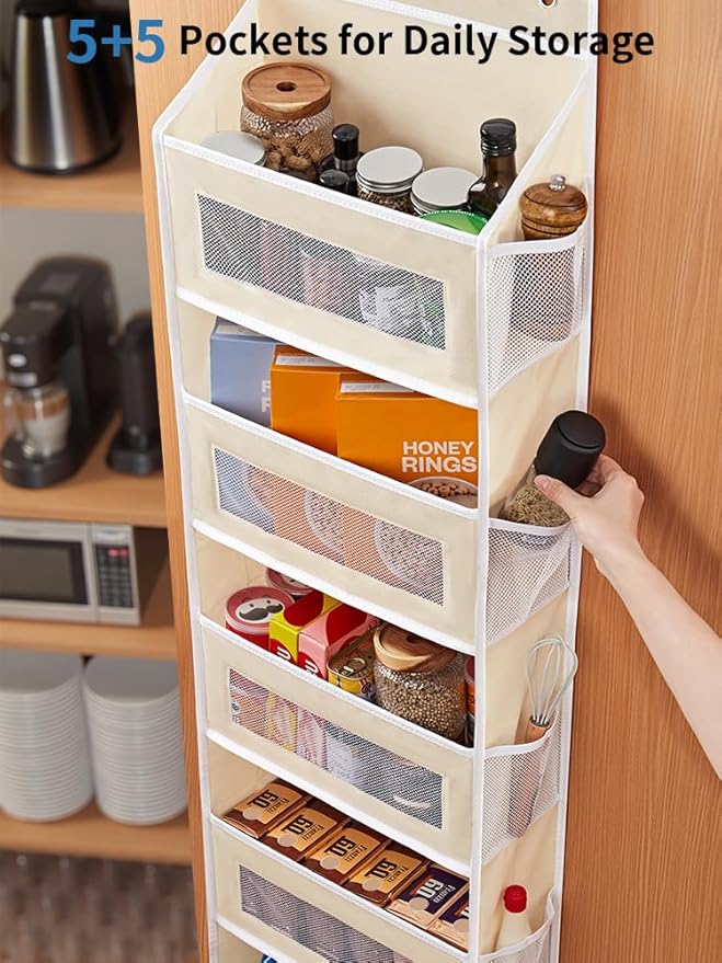 JARLINK Over The Door Organizer Storage, 5 Shelf Hanging Door Organizer - Image 4