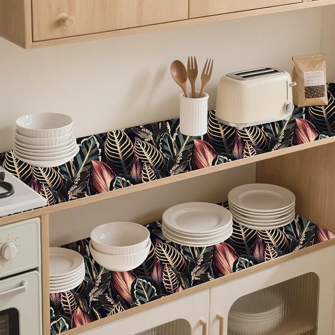 Floralplus Shelf Liner for Kitchen Cabinet, Self Adhesive Drawer and Cabinet - Image 3