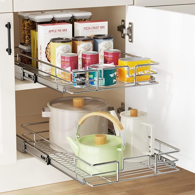 LOVMOR Pull Out Cabinet Organizer 9" W x 21½" D, Kitchen Cabinet Pull Out - Image 5