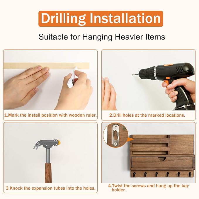 Key and Mail Holder for Wall, Mail Organizer Wall Mount - Image 9
