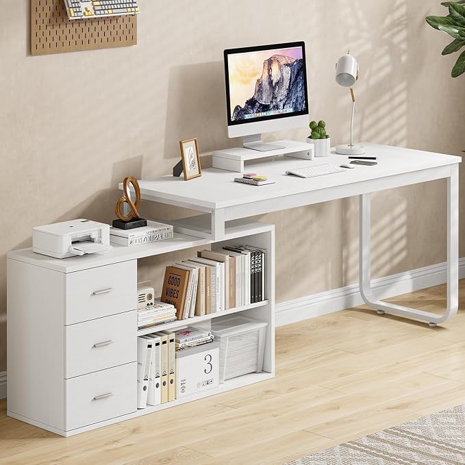 55 Inch Reversible L Shaped Desk - Image 5