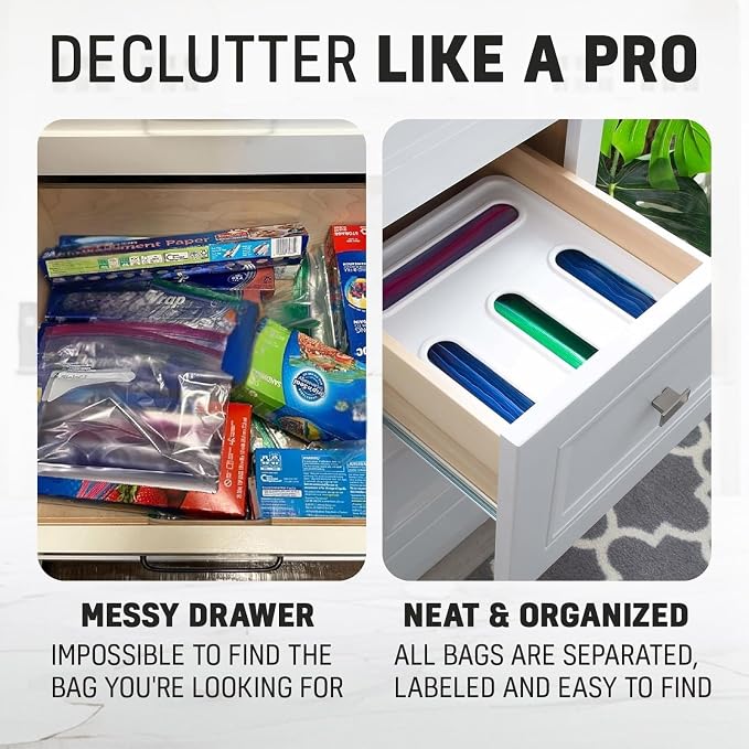 HIMUS Food Storage Bag Organizer - 4 in 1 Plastic Baggie Organizer - Image 4