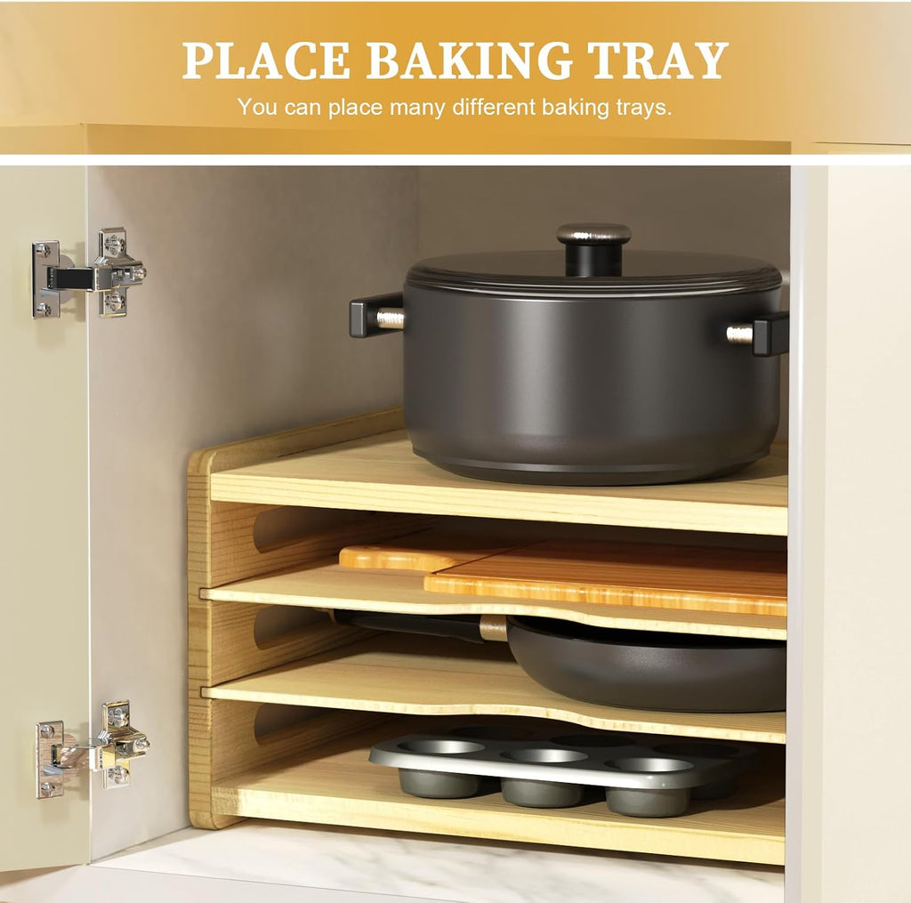 4 Tier Tray Dividers for Cabinets, Kitchen Vertical Baking Sheet