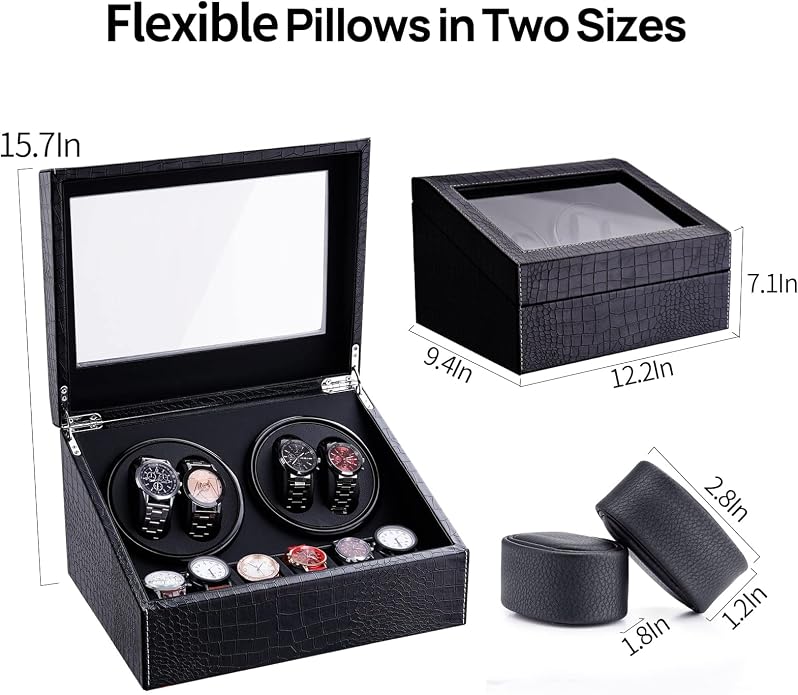 Watch Winder for Automatic Watches, Ultra Quiet Motor, 4 Automatic Watches and - Image 9