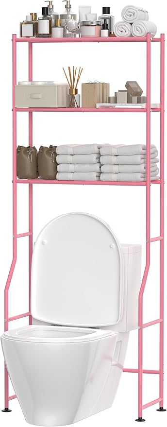 3-Tier Over The Toilet Storage, Freestanding Metal Bathroom Shelves, Space by ASCENREST